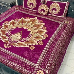 4pcs velvet jacard bedsheet