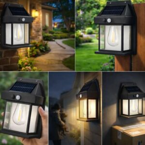 solar motion sensor wall light โ vintage outdoor lamp