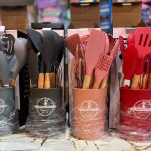 12 PCS SILICONE KITCHEN UTENSILS SET WITH STAND